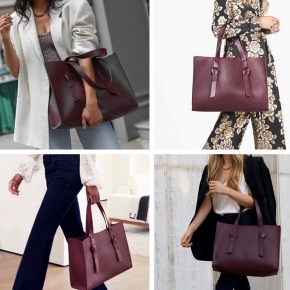 Rachel Zoe Take-it-Anywhere Tote - vegan leather - bordeaux cranberry large - Picture 6 of 12